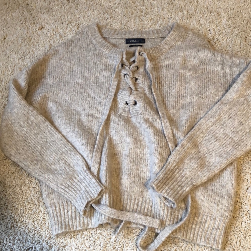 ZARA Wool Sweater Cross String